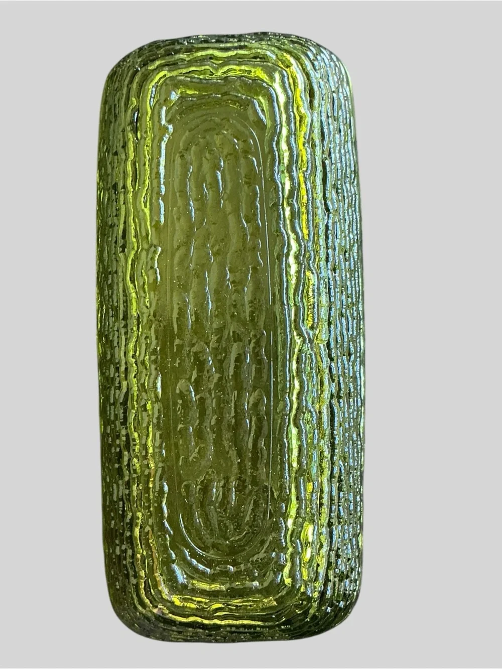 Vintage Anchor Hocking Soreno Avocado Green Glass Condiment Set MCM Retro
